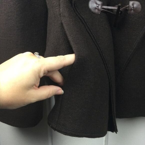 Cole Haan Brown Toggle Front Wool Alpaca Jacket S - Picture 8 of 13